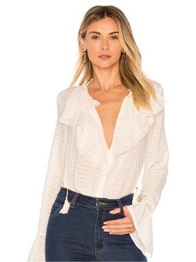 PAIGE Revolve 100% Silk Button Down Blouse